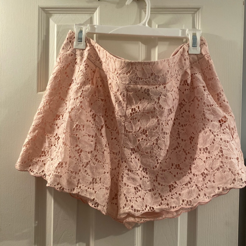 ASOS peach lace shorts with scallop hem size 12